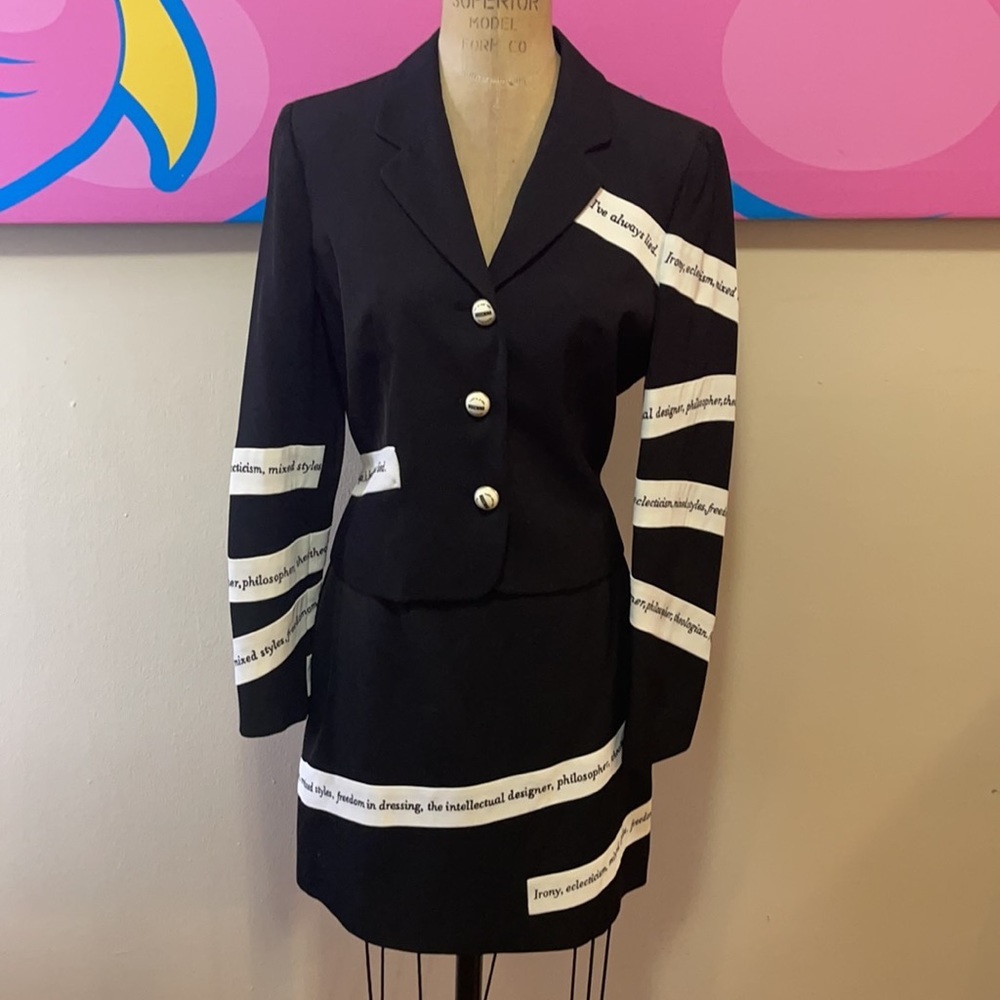 Moschino Black White Striped Skirt Suit The Nanny - Picture 2 of 15